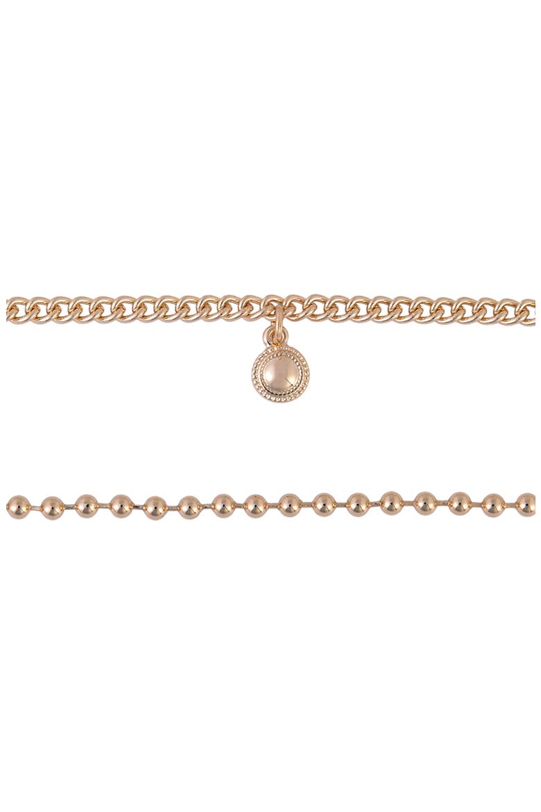 Set of 3 Assorted Chain Bracelets, Alternate, color, GOLD