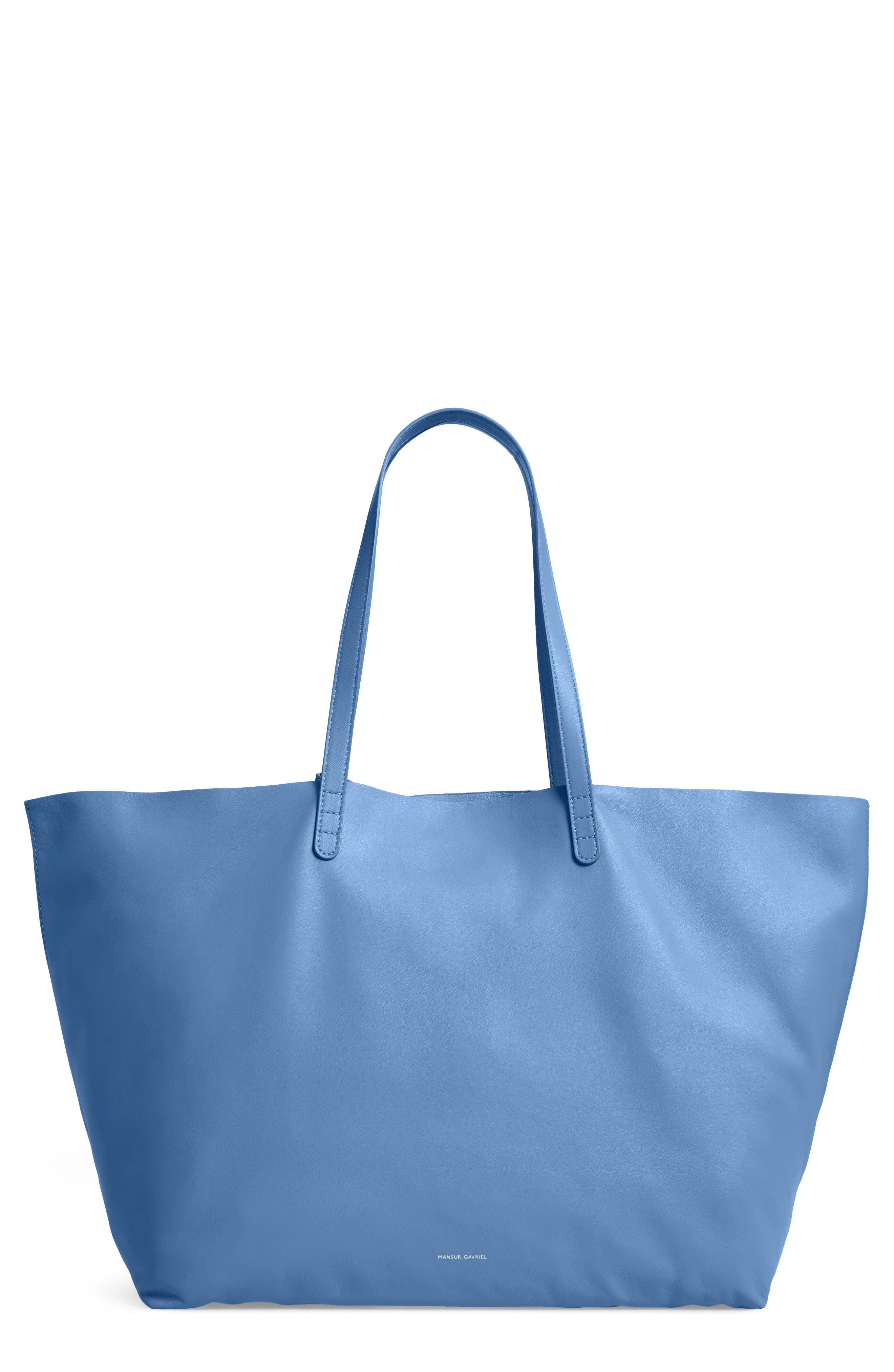 Oversize Lambskin Leather Tote, Main, color, LAGO