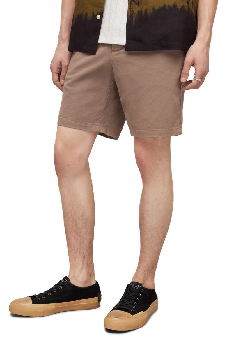 Neiva Flat Front Stretch Twill Shorts, Alternate, color, EARTHY BROWN