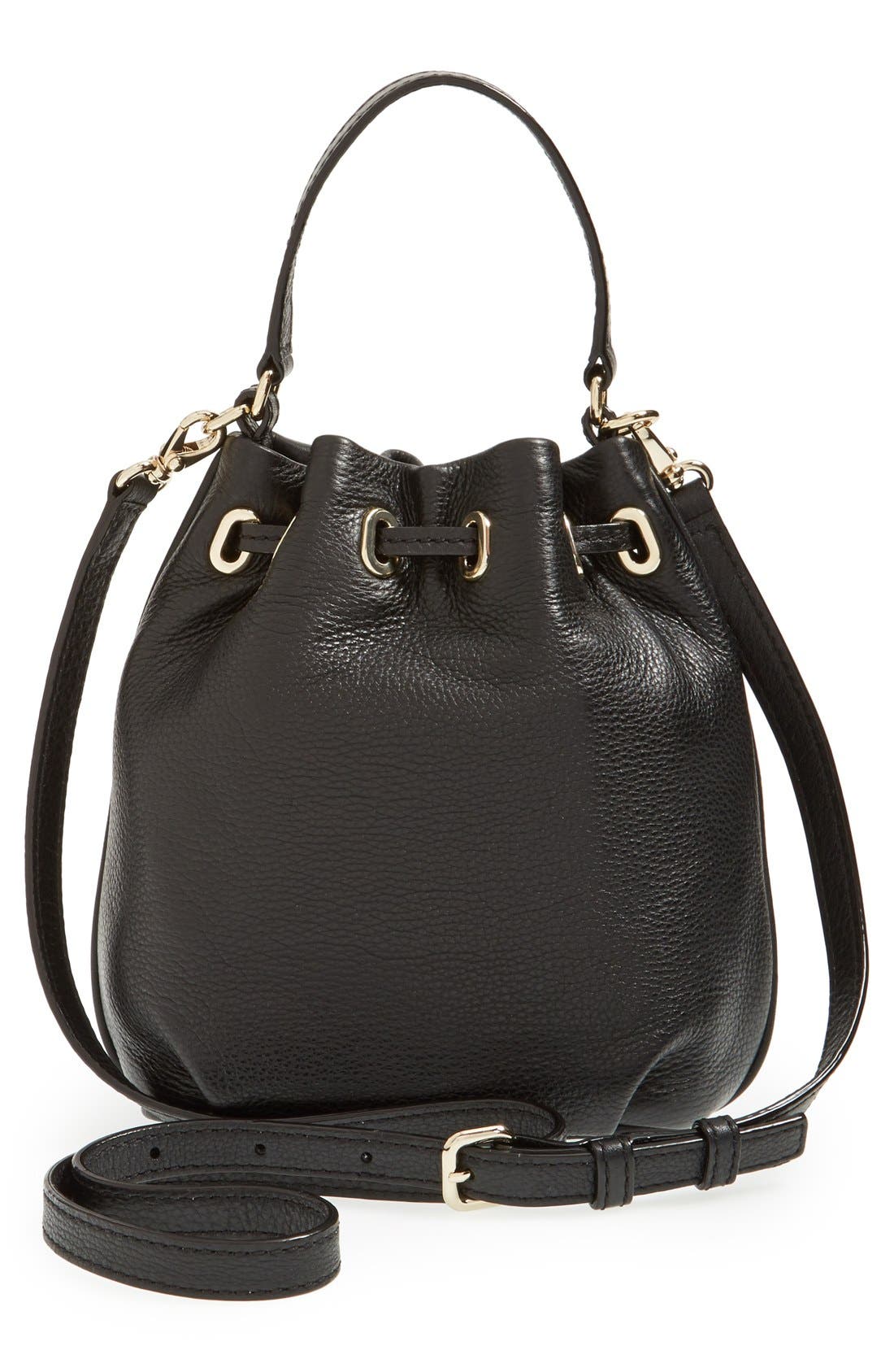 'cobble hill - wyatt' bucket bag, Alternate, color, BLACK