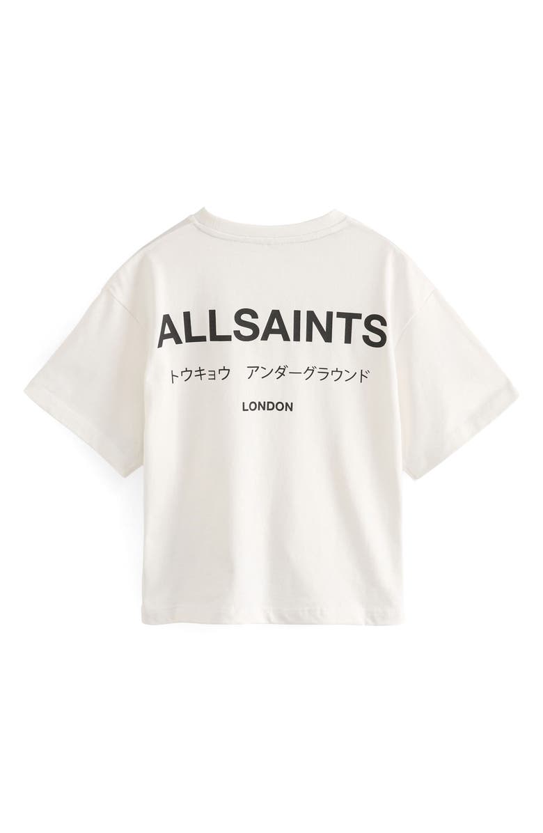 smALLSAINTS by ALLSAINTS Kids' Oversize Underground Logo Graphic T-Shirt, Alternate, color, White