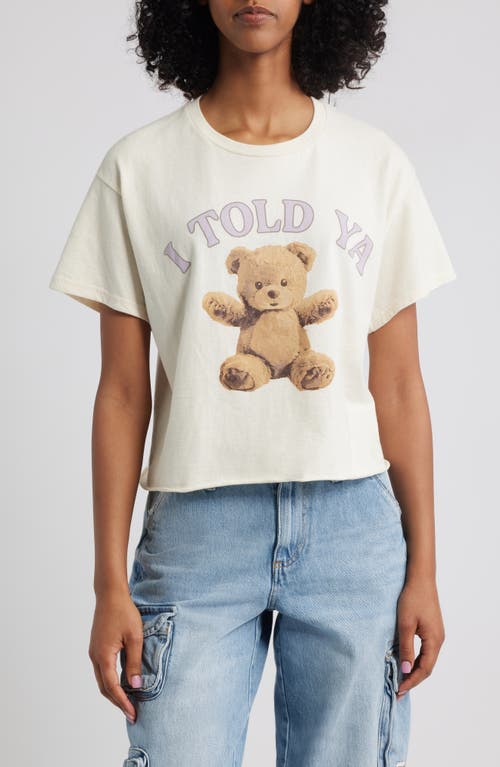 Vinyl Icons I Told Ya Bear Cotton Graphic Baby Tee In White