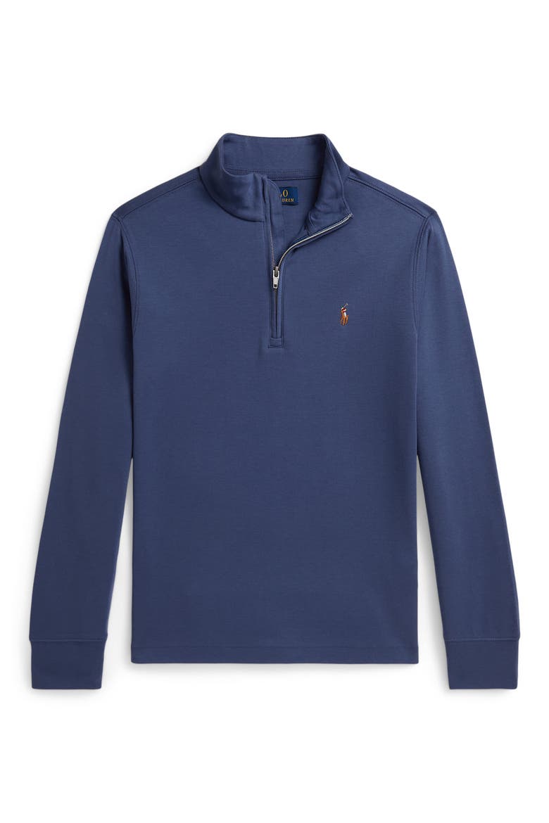 Kids' Cotton Quarter Zip Pullover, Main, color, NAVY