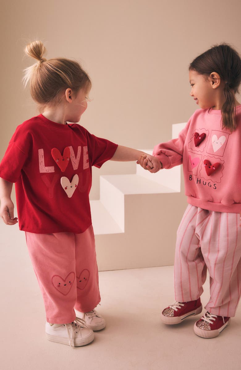 NEXT Kids' Assorted 4-Pack T-Shirt, Sweatshirt & Pants Set, Alternate, color, Multi Pink