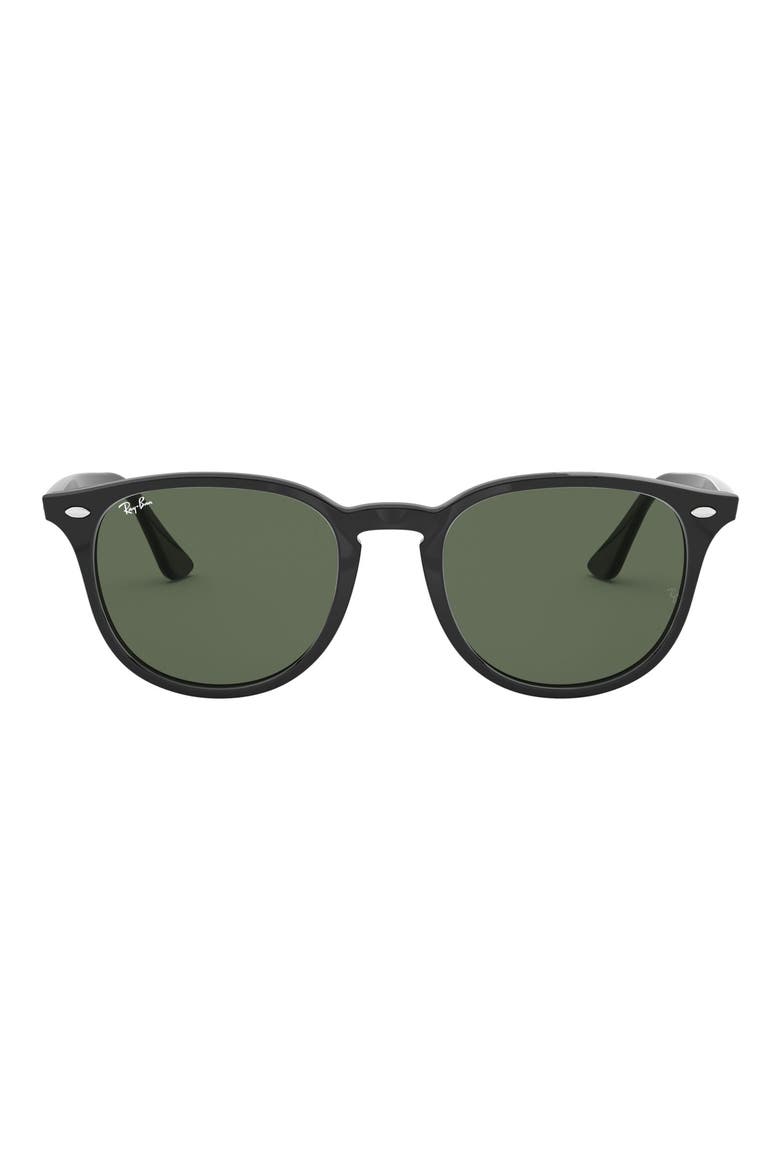 Ray Ban 51mm Round Sunglasses, Main, color, BLACK