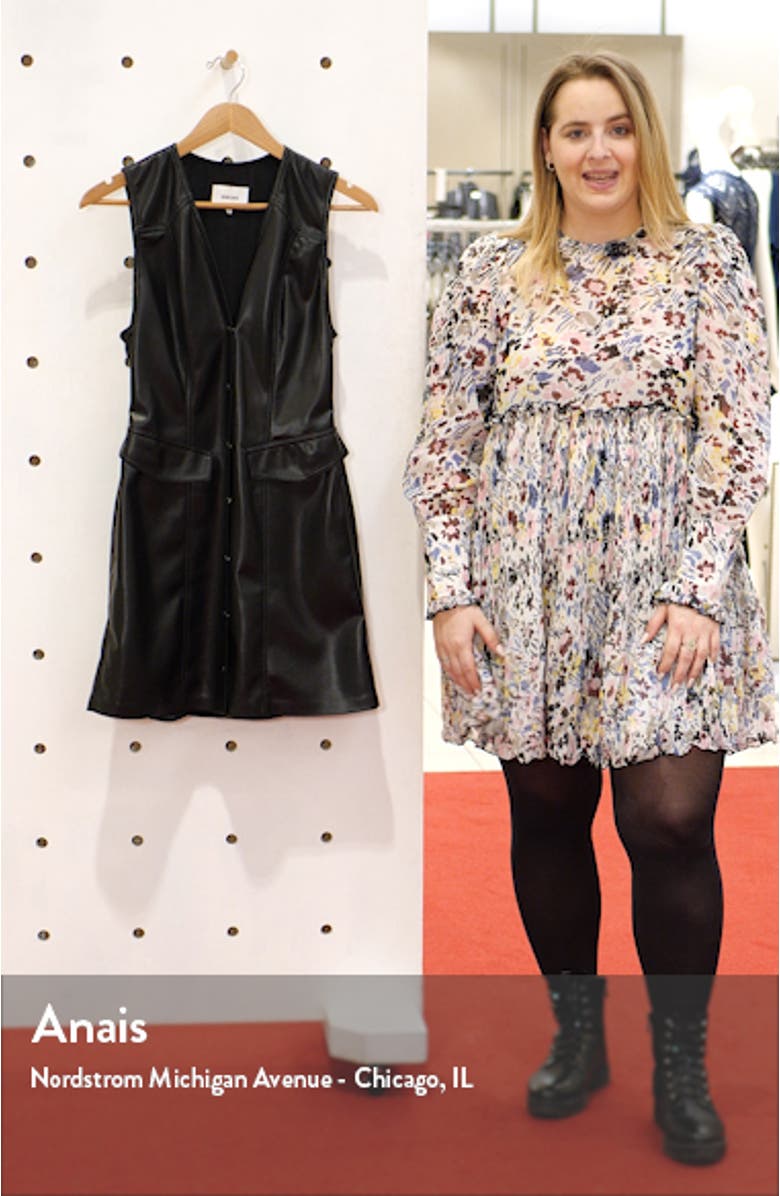 Menphi Vegan Leather A-Line Minidress, sales video thumbnail