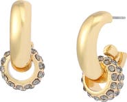 Kurt Geiger London Rondelle Pavé Huggie Hoop Drop Earrings