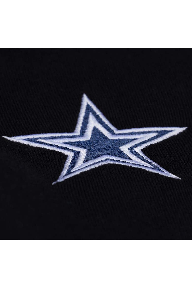 Women's Mitchell & Ness  Black Dallas Cowboys  Cropped Long Sleeve Rugby Polo, Alternate, color, Black