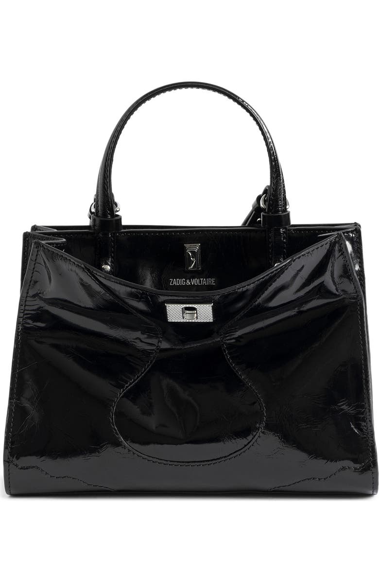 Zadig & Voltaire Jack Patent Leather Shoulder Bag, Main, color, Black