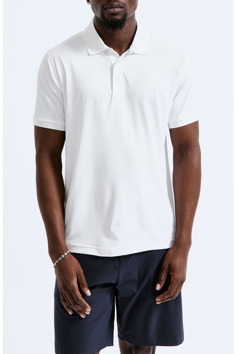 Playoff Tech Piqué Polo, Main, color, WHITE
