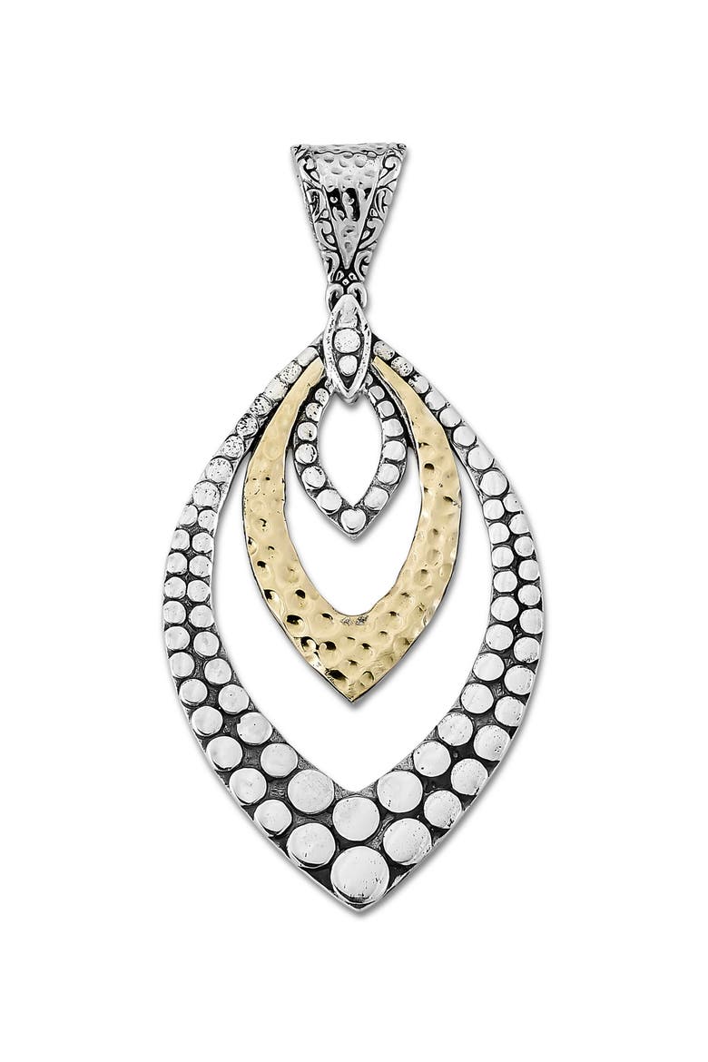 Beaded Marquise Pendant, Main, color, SILVER AND GOLD