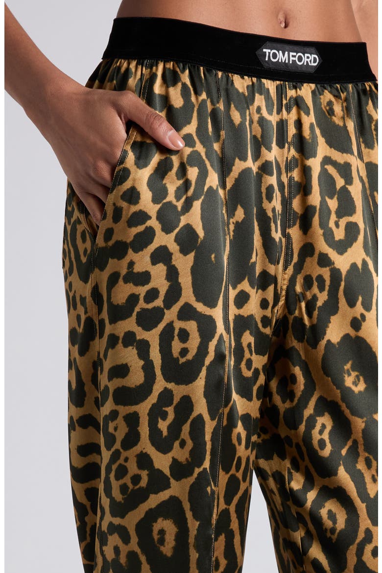 Stretch Silk Pajama Pants, Alternate, color, CAMEL