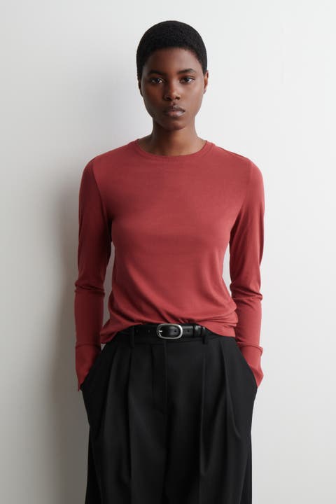 Cotton Jersey Long-Sleveled Top