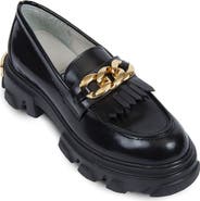 URBNKICKS Gold Chain Leather Loafer