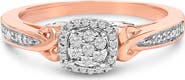 Haus of Brilliance 14K Rose Gold Plated Sterling Silver 1/6 Cttw Diamond Knot Cluster Ring