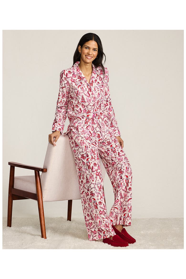 Print Flannel Pajama Pants, Alternate, color, Pink/Red Festive Critters