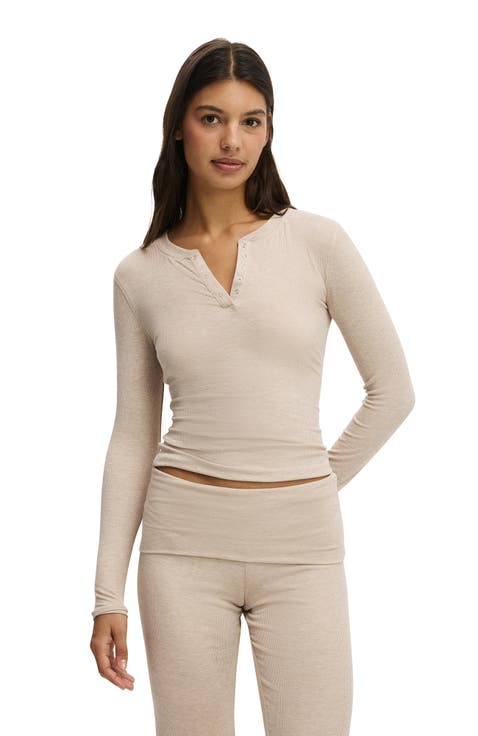 Women's Airy Soft Henley Long Sleeve