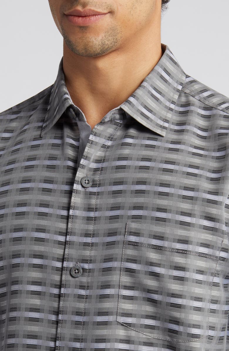 Tommy Bahama Coconut Point Pixel Paradise IslandZone<sup>®</sup> Camp Shirt, Alternate, color, Ultimate Gray
