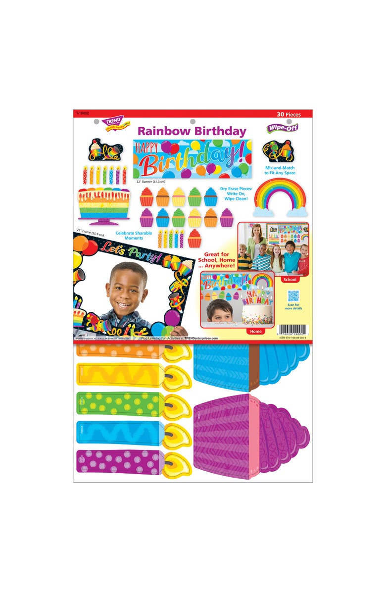 TREND Enterprises Rainbow Birthday Learning Set, Alternate, color, Multicolored