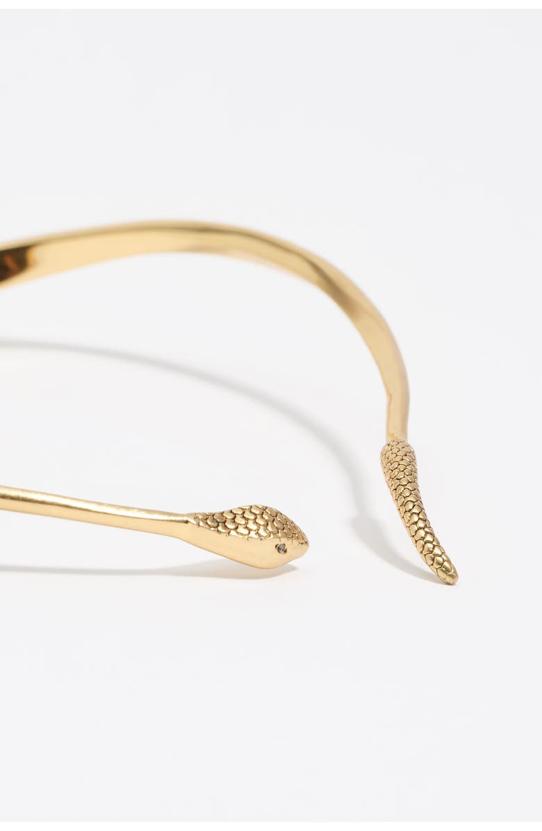 Bimba y Lola Rigid Textured Snake Necklace, Alternate, color, Gold