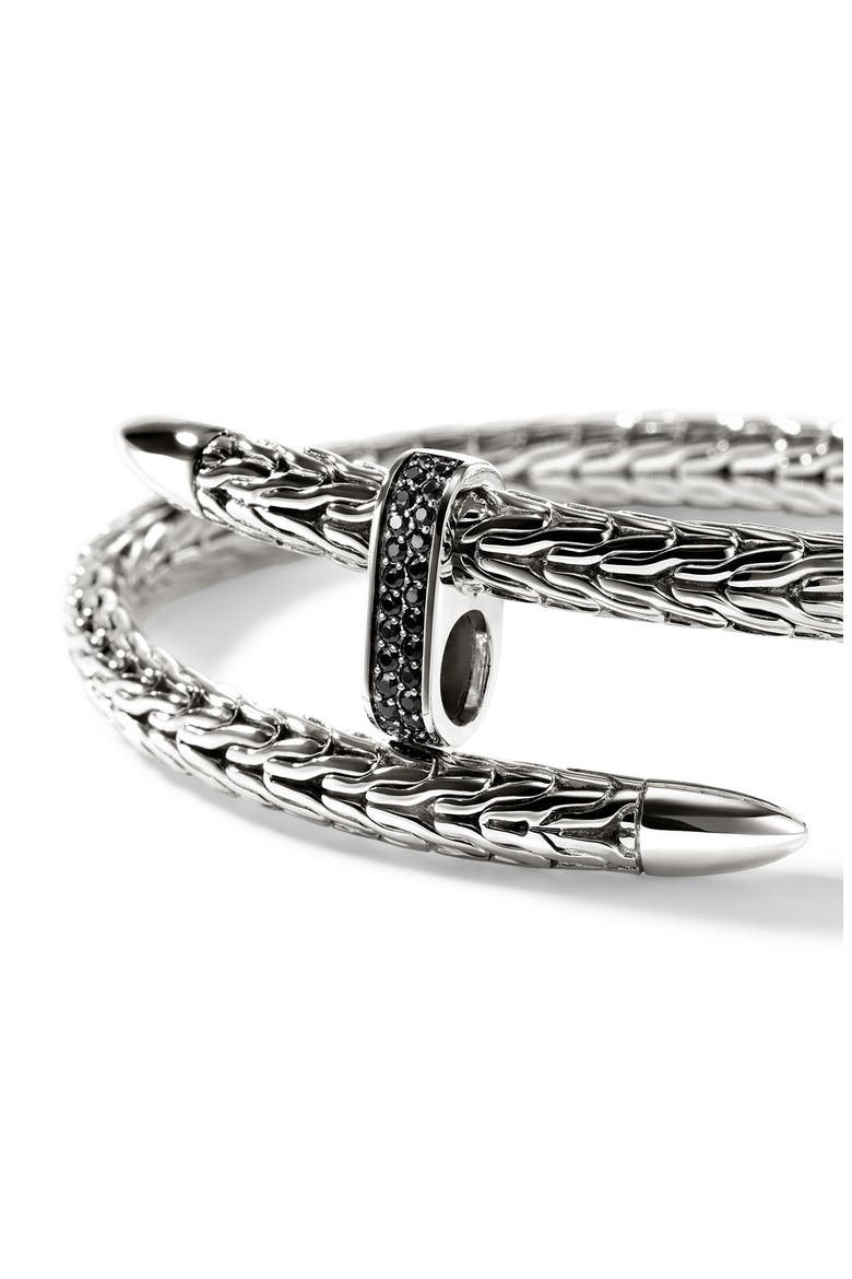 Spear Flex Cuff, Gemstones, 5.5mm, Alternate, color, SILVER/ BLACK