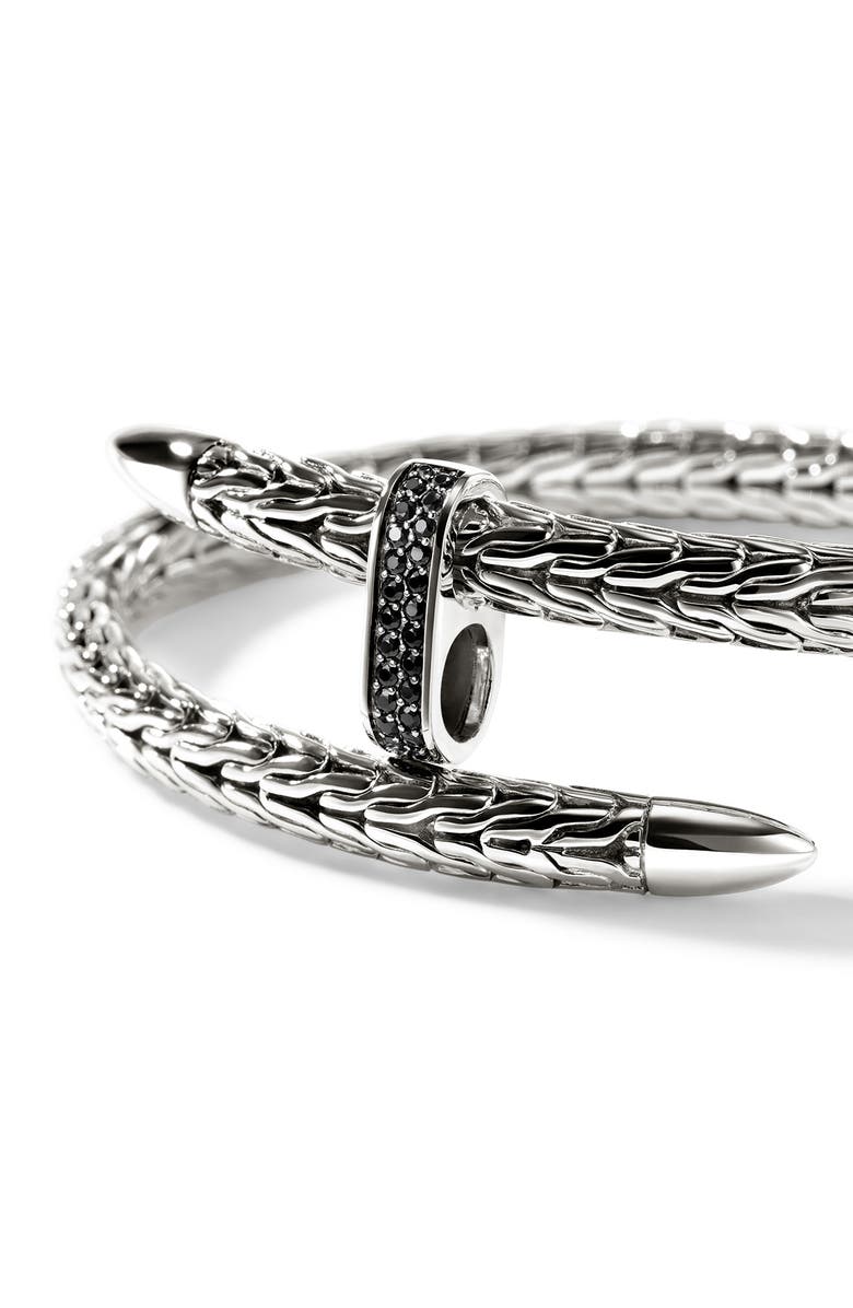 John Hardy Spear Flex Cuff, Sterling Silver, Gemstones, Alternate, color, Silver/ Black