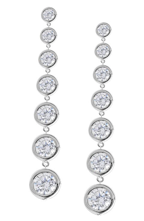 Graduated Cubic Zirconia Drop Earrings