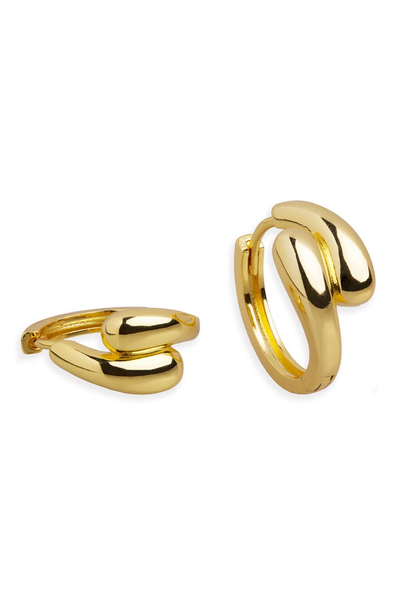 Puffy Huggie Hoop Earrings, Main, color, GOLD