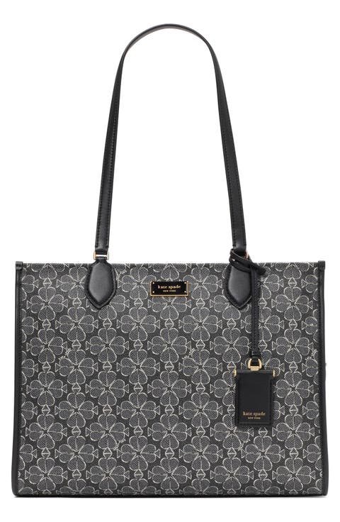 large spade floral coated canvas tote