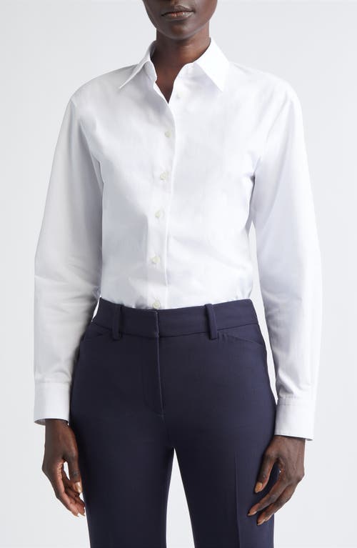 Lafayette 148 New York Fitted Cinch Waist Shirt In White