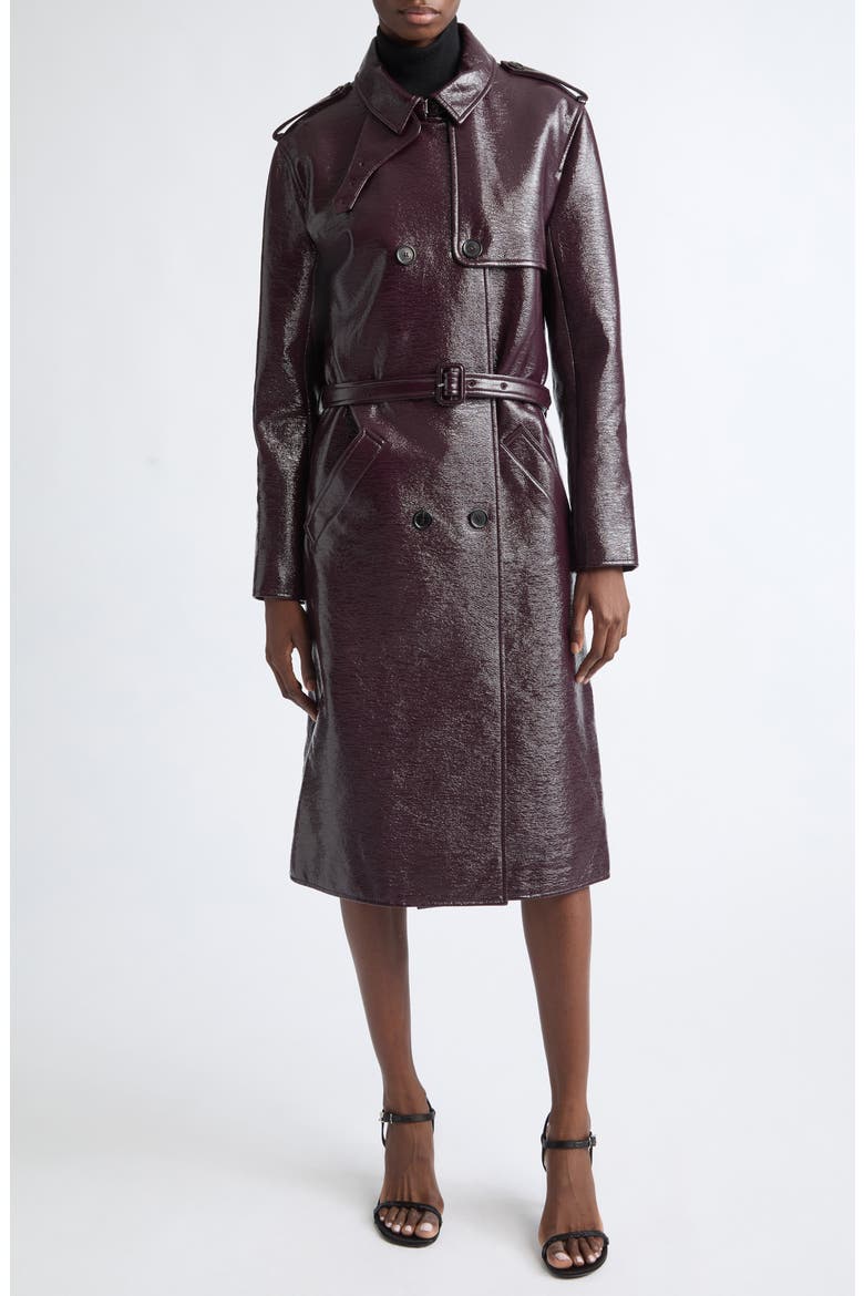 Vinyl Trench Coat, Main, color, BURNT RED