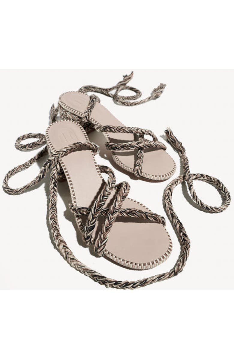 Amambaih Isabel Strappy Cotton Sandals, Alternate, color, Sand