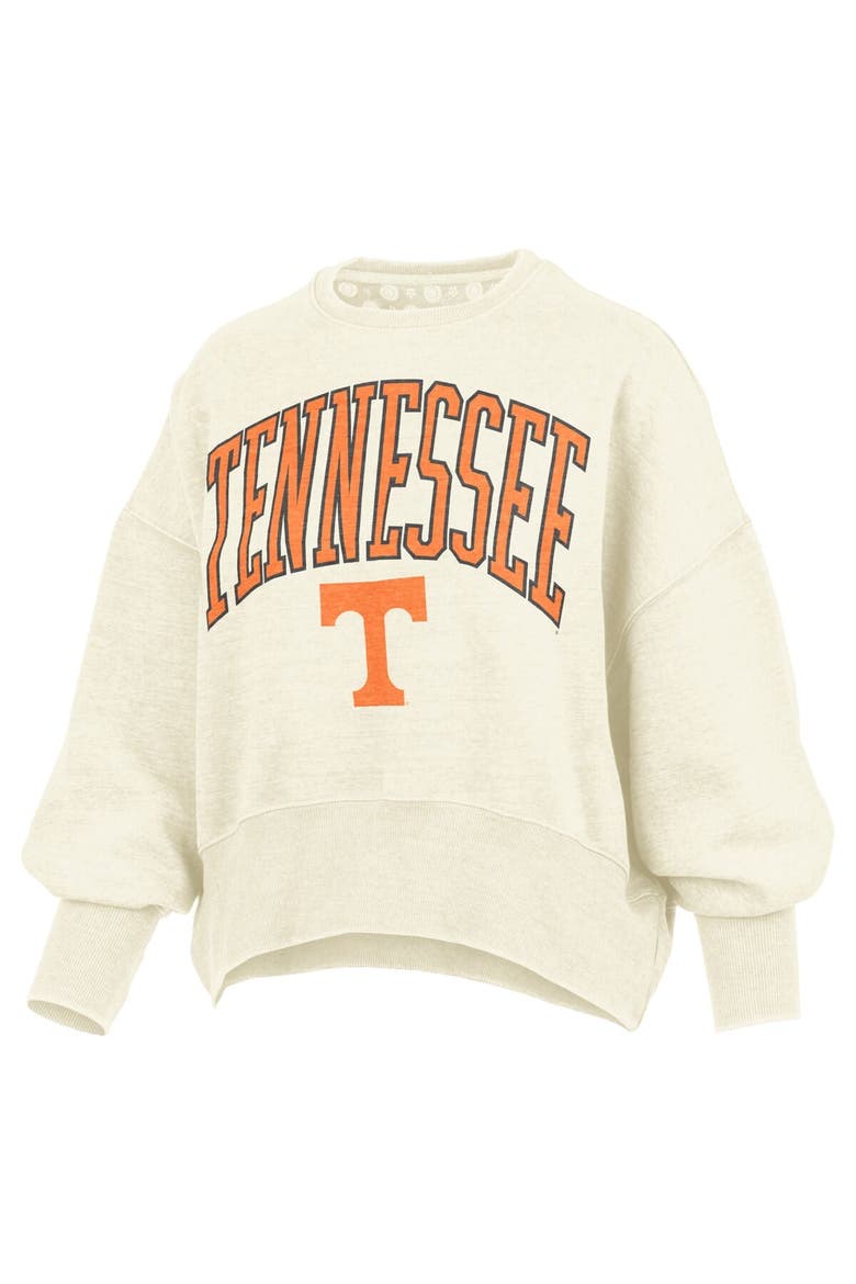 Women's Pressbox Natural Tennessee Volunteers Oversized Waist-Length Crewneck Sweatshirt, Alternate, color, Natural
