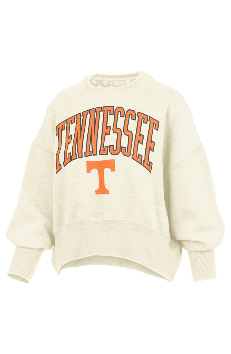 PRESSBOX Women's Pressbox Natural Tennessee Volunteers Oversized Waist-Length Crewneck Sweatshirt, Alternate, color, 