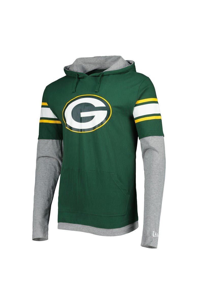 New Era Men's New Era Green Green Bay Packers Long Sleeve Hoodie T-Shirt, Alternate, color, 