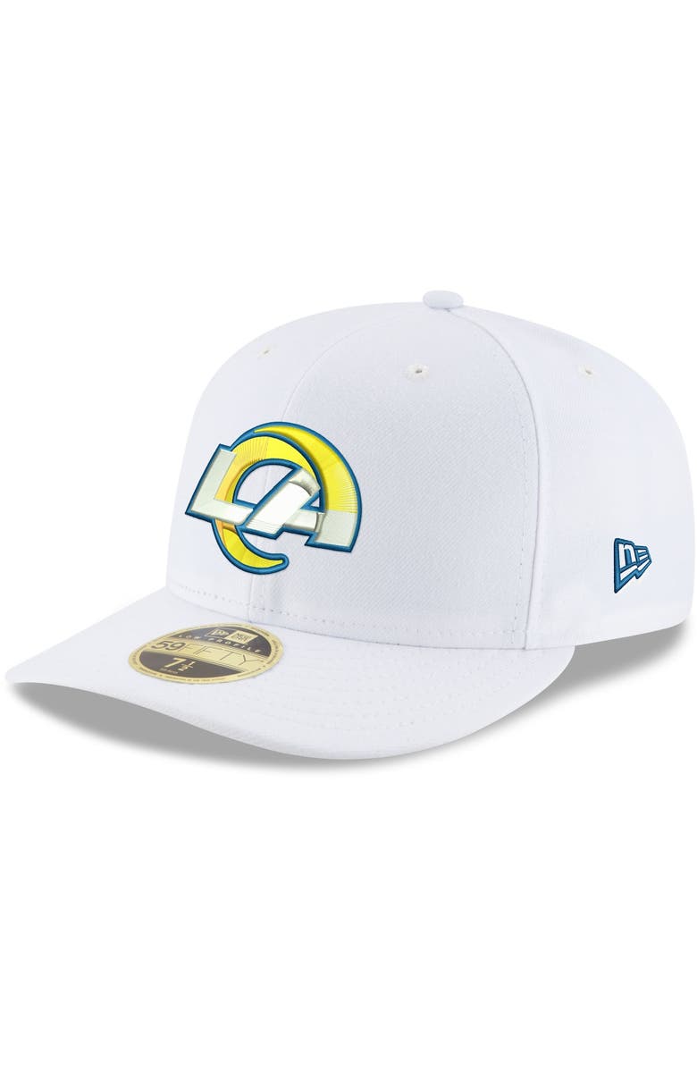 New Era Men's New Era White Los Angeles Rams Omaha Low Profile 59FIFTY Fitted Hat, Alternate, color, White