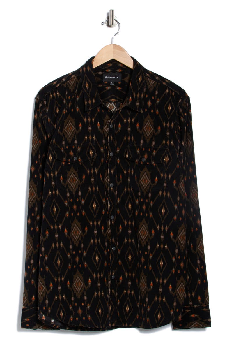 Mojave Long Sleeve Western Shirt, Alternate, color, BLACK IKAT/ MULTI