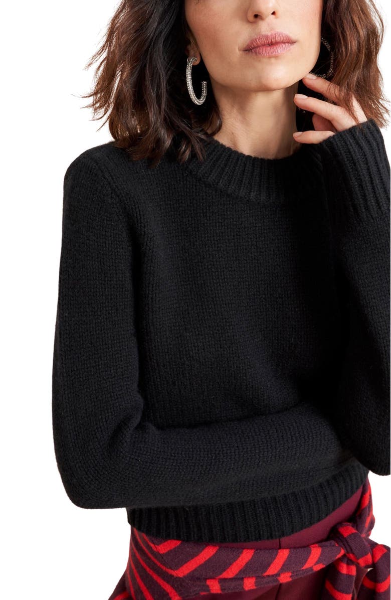 La Ligne Solid Mini Marin Sweater, Alternate, color, Black