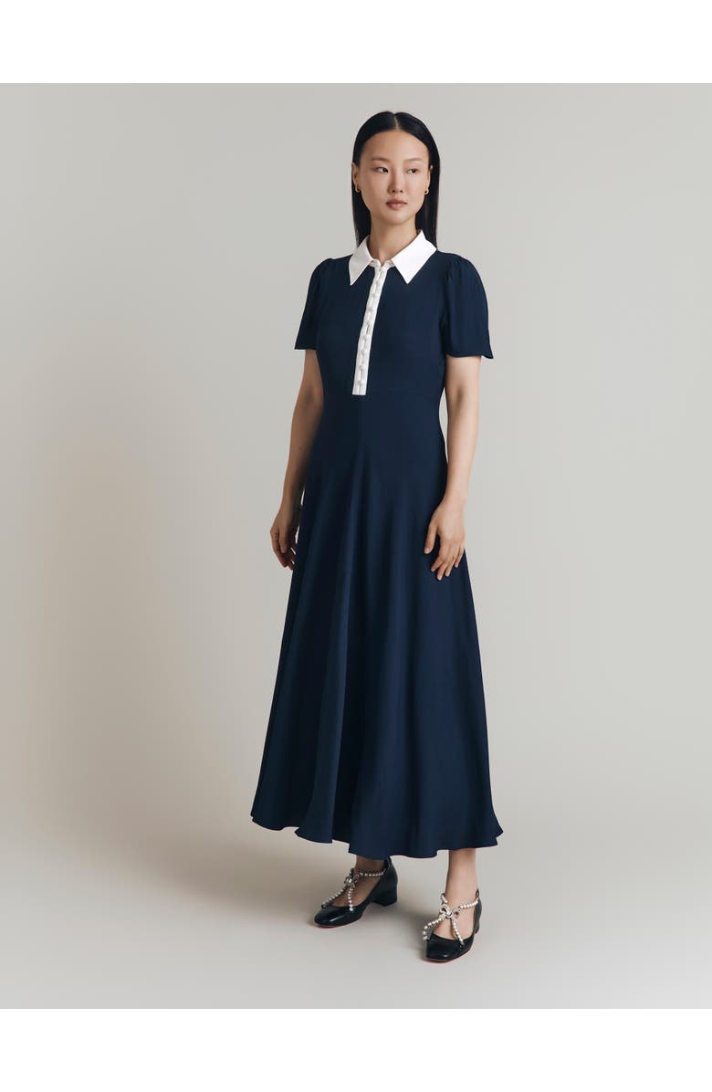 Ghost London Bethan Crepe Midi Shirt Dress, Alternate, color, Navy