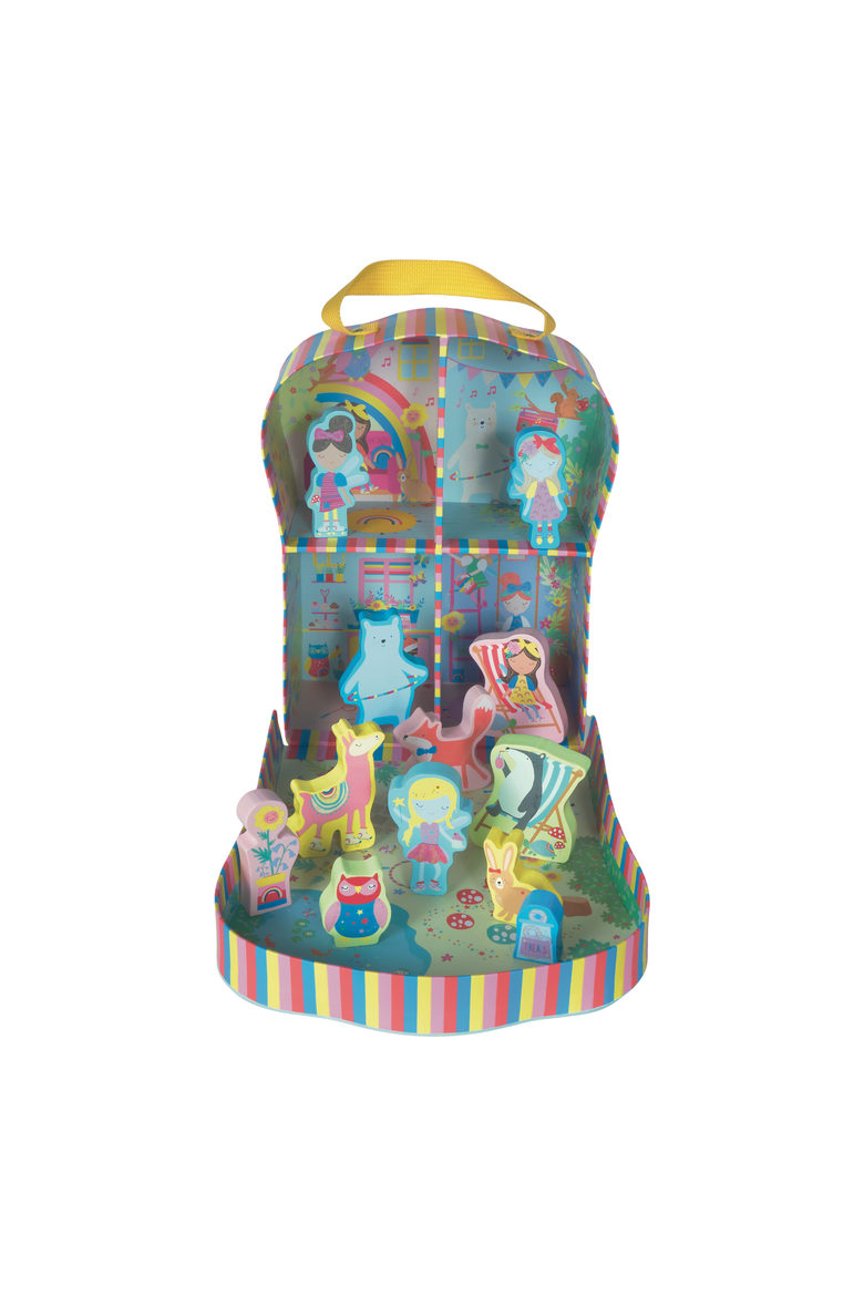 Playbox with 10 Wooden Shaped Pieces, Main, color, Rainbow Fairy