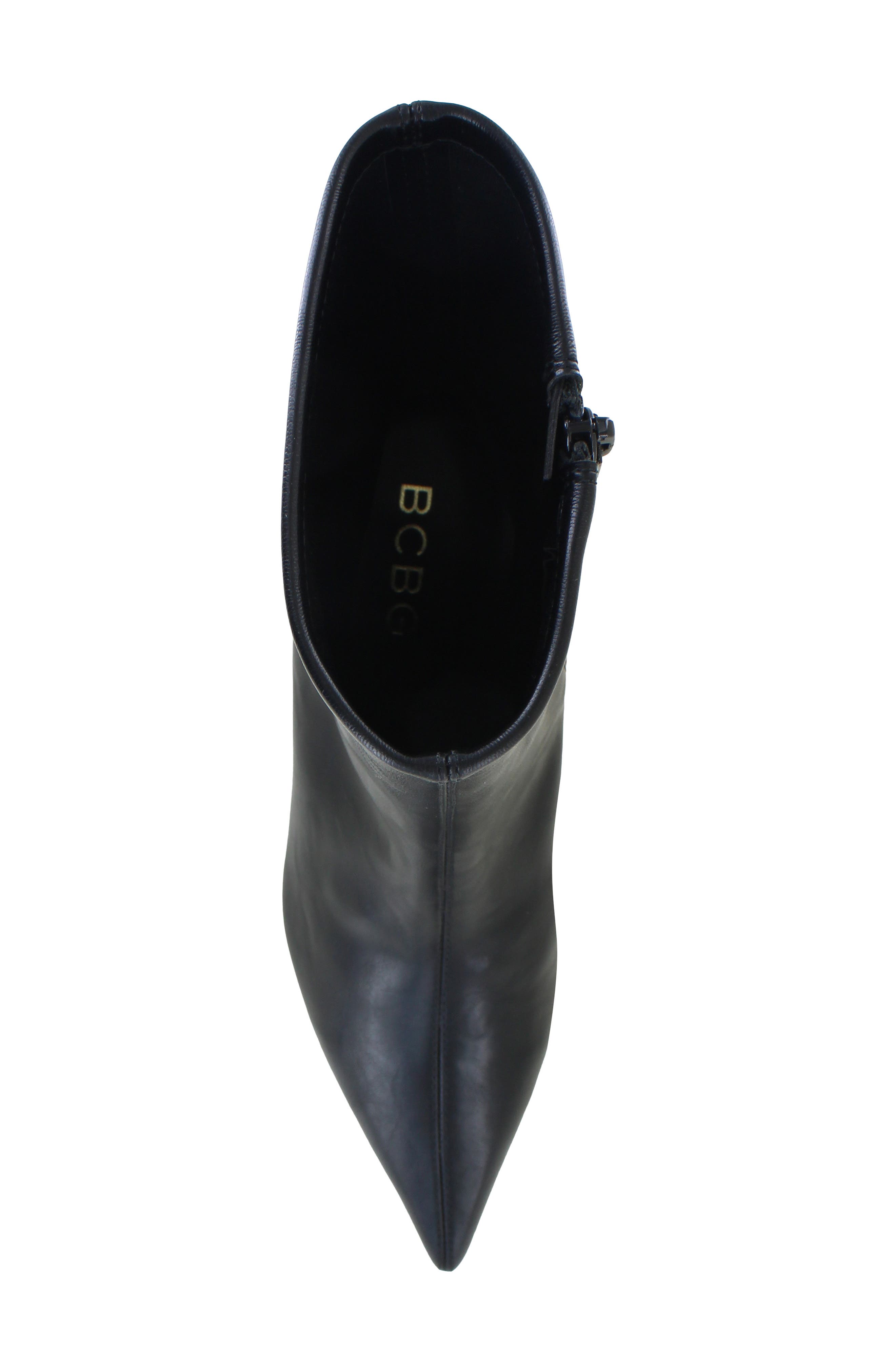Rosalind Faux Leather Bootie, Alternate, color, BLACK