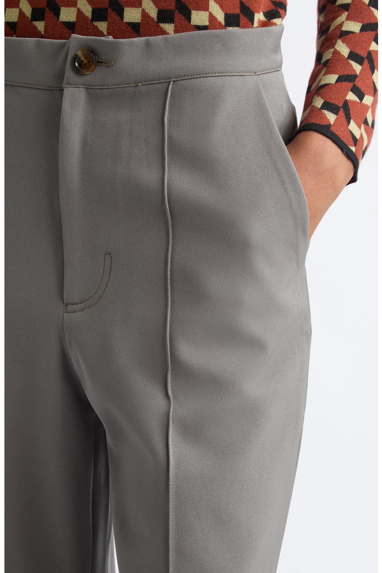 Pintuck Crop Flare Pants, Alternate, color, GREY