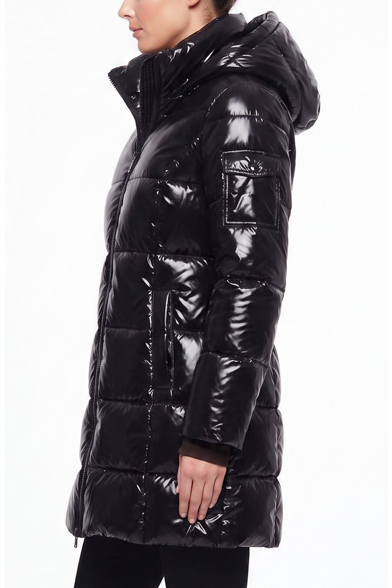 Mulberry Water Repellent Puffer Coat, Alternate, color, ONYX