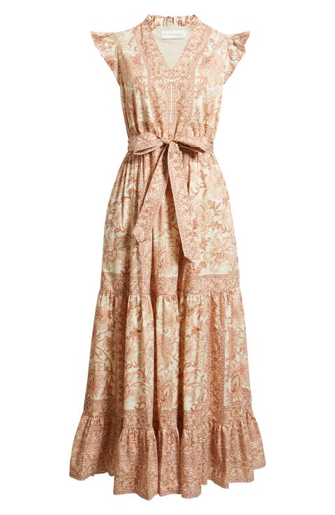 The Eden Print Tie Waist Maxi Dress
