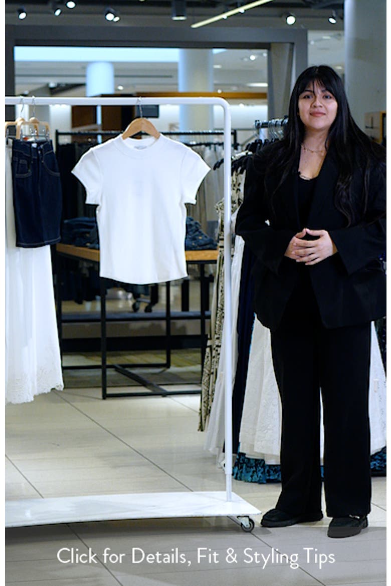 Rib Curved Hem Crop T-Shirt video