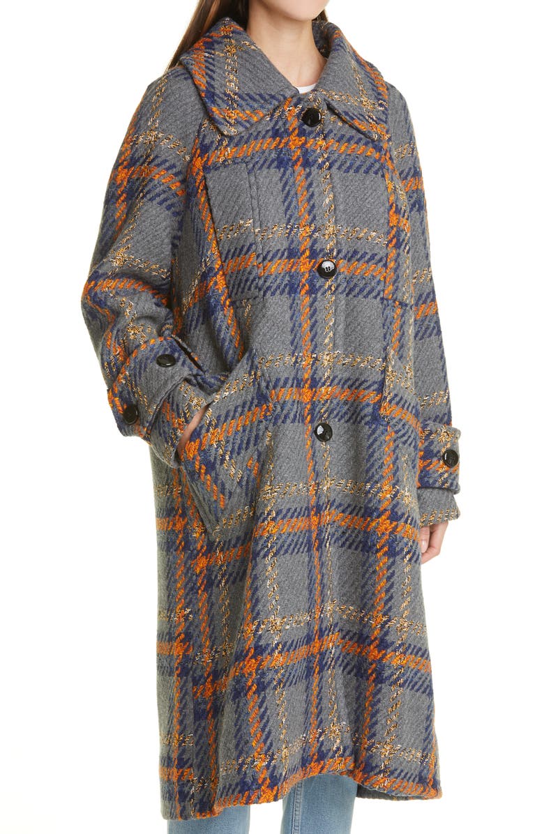 Rodebjer Rodbejer Lonore Plaid Wool Blend Coat, Alternate, color,