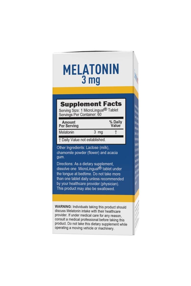 Melatonin Chamomile Fast-Dissolving Sleep Support Tablets, Alternate, color, White