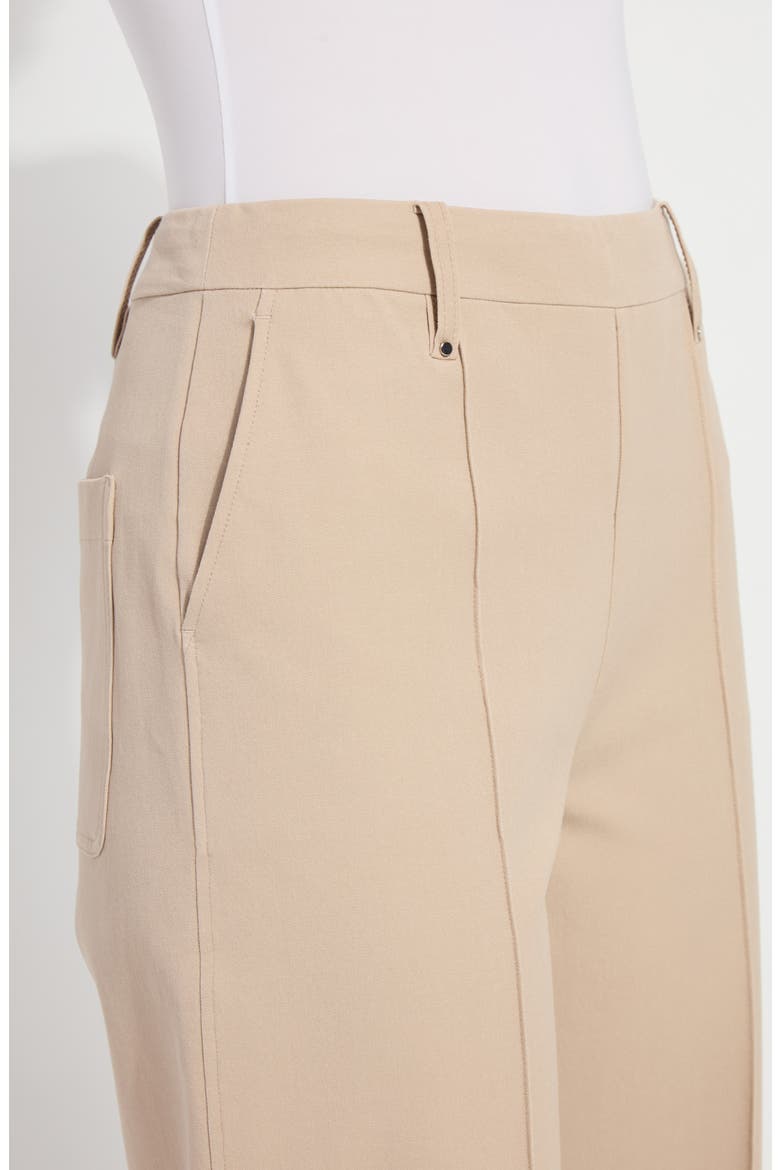 Miranda Pull-On High Waist Crop Wide Leg Twill Pants, Alternate, color, KHAKI