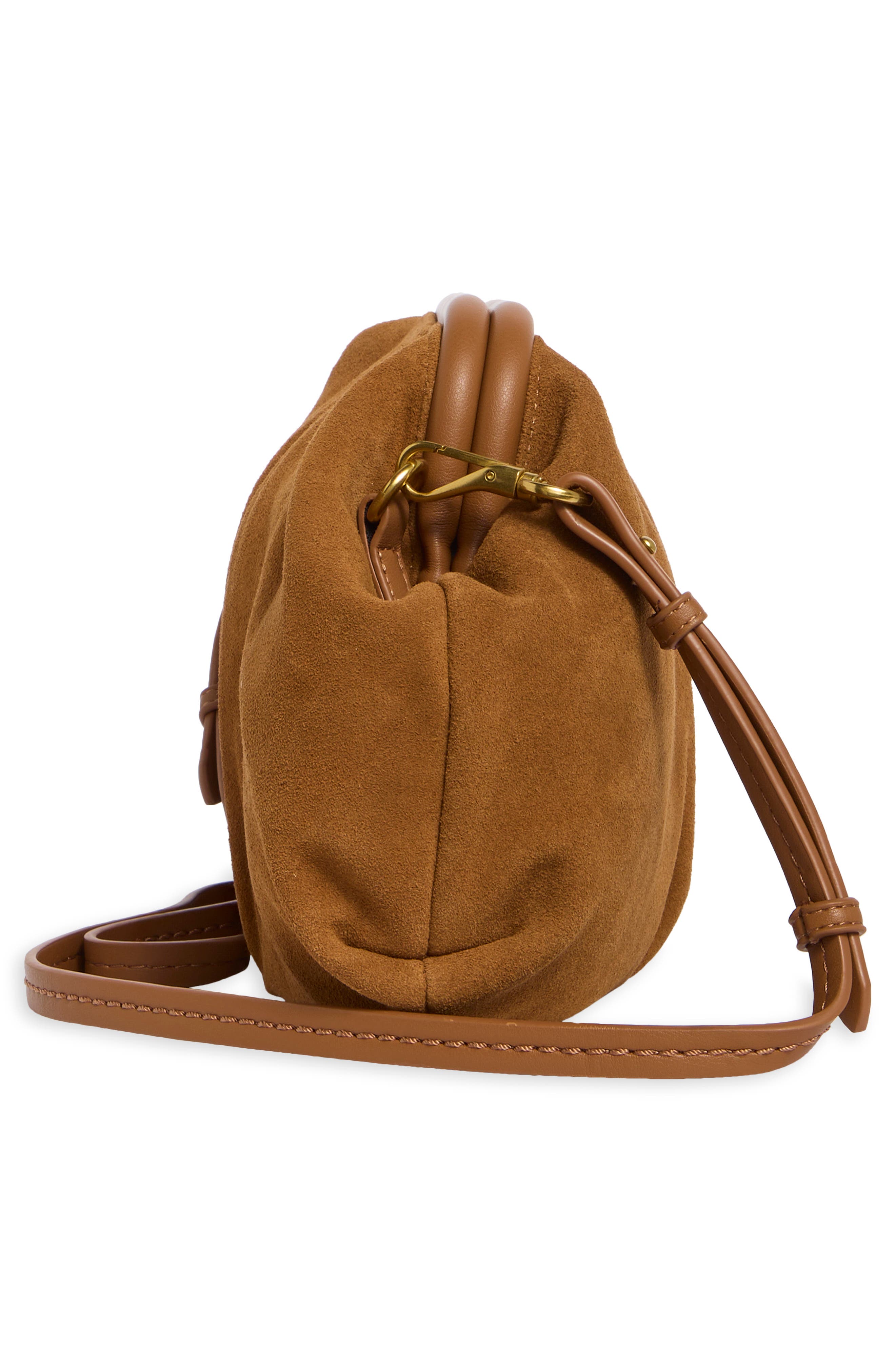 Suede Clutch, Alternate, color, COGNAC SUEDE