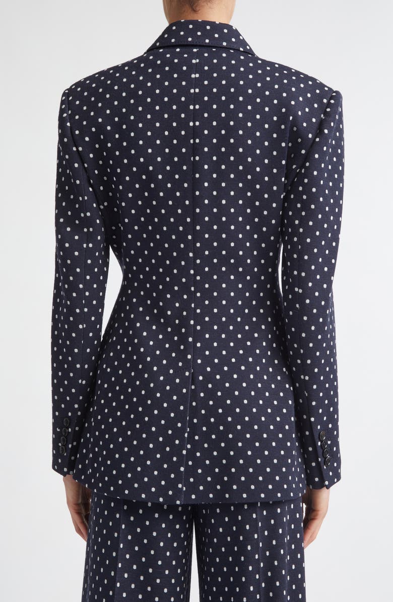 Max Mara Double Breasted Dot Jacquard Knit Jacket, Alternate, color, Ultramarine